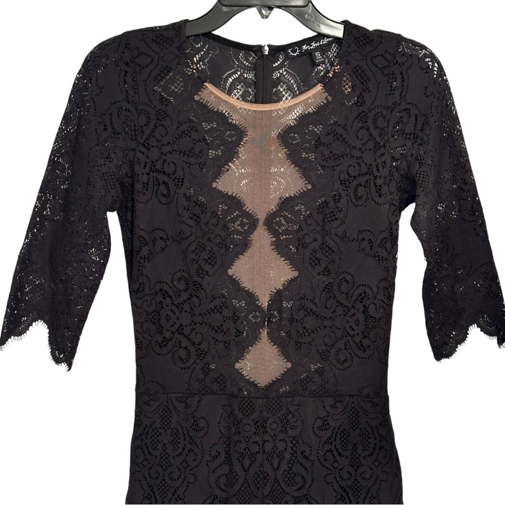 🔥 HOST PICK 🔥 For Love And Lemons Noir Black Lace Jumpsuit S - Picture 4 of 10